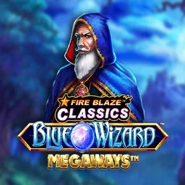 Slots logo of Fire Blaze Blue Wizard Megaways from Rarestone Gaming at Funbet Casino