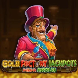 Gold Factory Jackpots Mega Moolah logo – Jackpots by Aurum Signature Studios at Funbet Casino